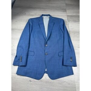 Brooks Brothers Blazer Mens 44L Blue Explorer Fitzgerald Fit Jacket Wool Blend